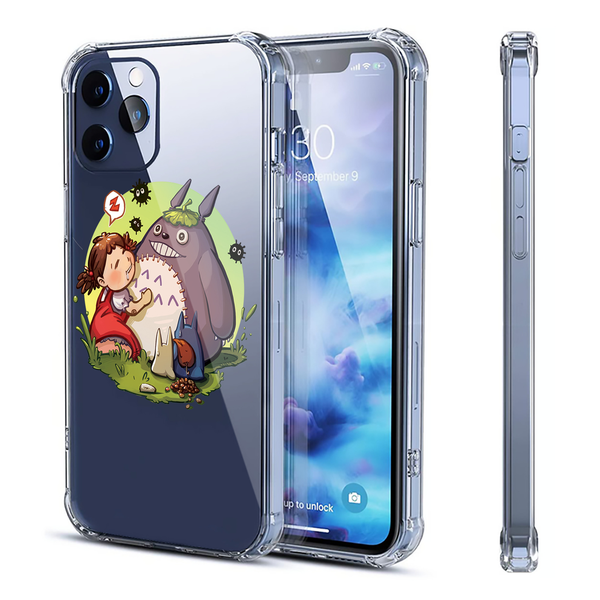 （画像用） となりのトトロ 草壁メイ 草壁サツキ My Neighbor Totoro Satsuki Kusakabe Mei Kusakabe 【iPhone 12シリーズ対応】透明スマホケース（クリアソフトケース）